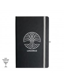 Termo Deri Kapaklı Lazer Baskıya Uygun Tarihsiz Lastikli Defter